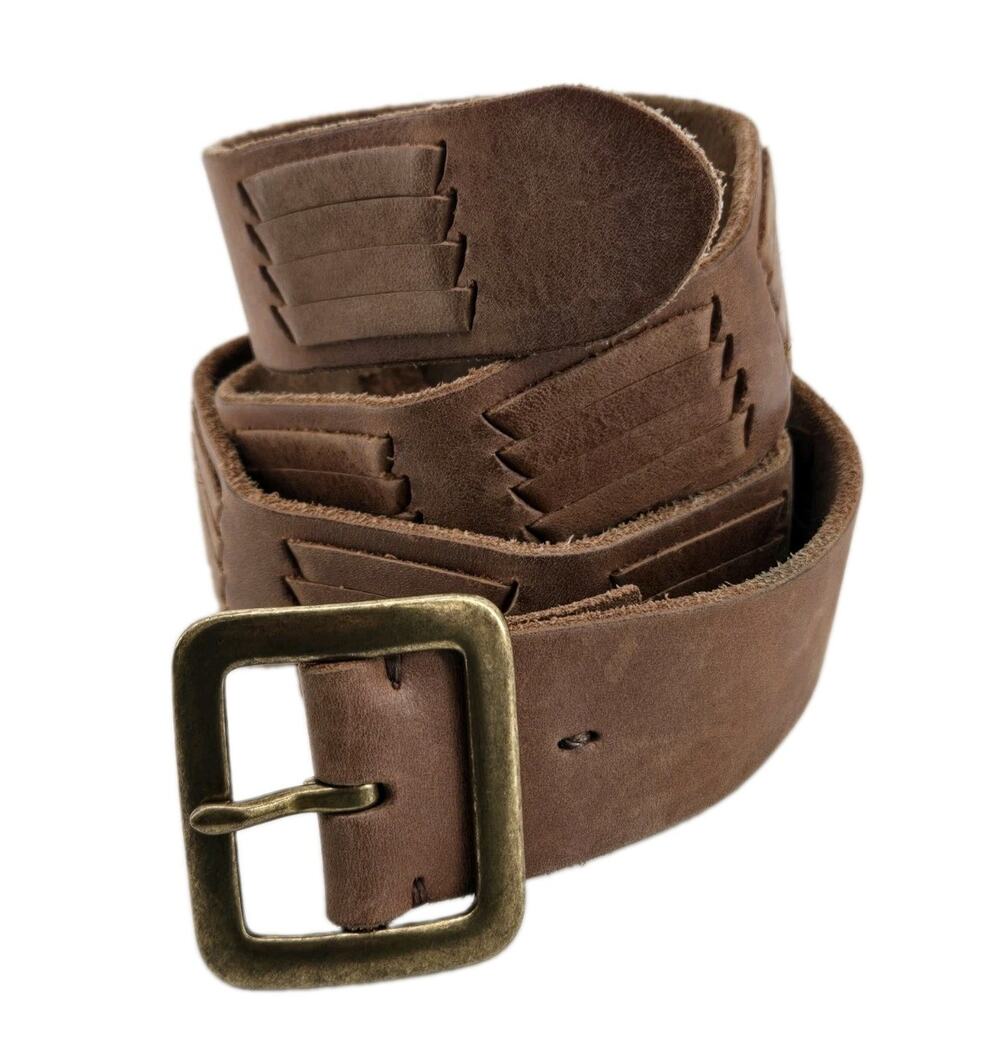 Vtg Woven Southwestern Brown Leather Polo Ralph Lauren Belt Sz M (31-35 Inches)